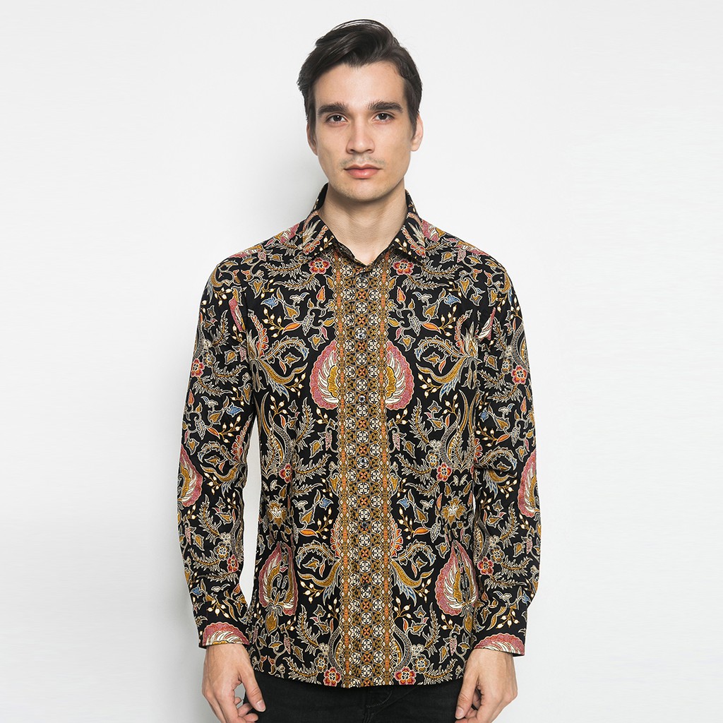  Alisan  Kemeja Lengan  Panjang  Batik  Kombinasi Slimfit 10471 
