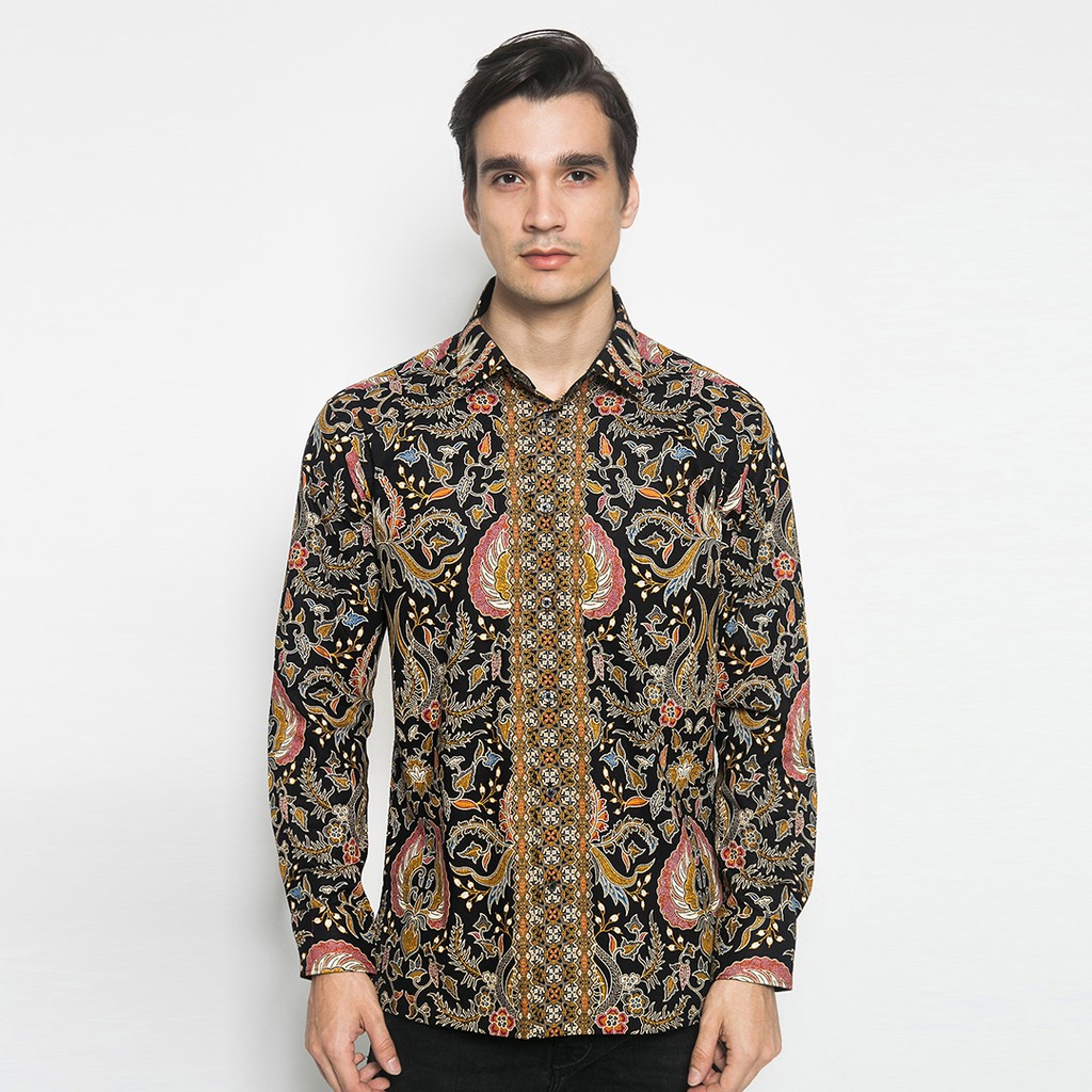  Alisan  Kemeja Lengan  Panjang  Batik  Kombinasi Slimfit 10471 