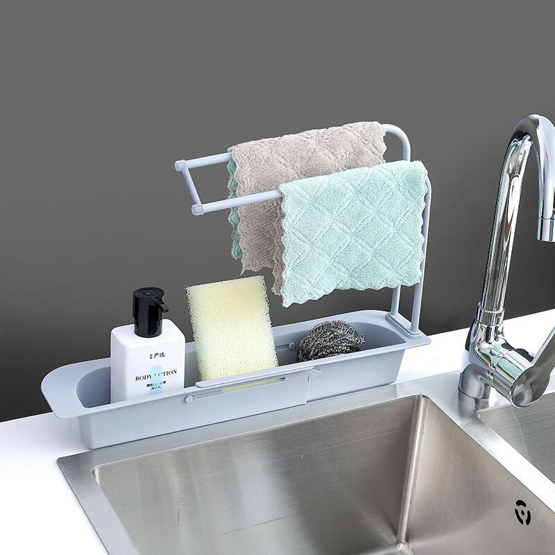 Rak Penyimpanan Spon Dapur kain lap 987A Rak Wastafel flexible Tanpa Bor Sink Storage rack