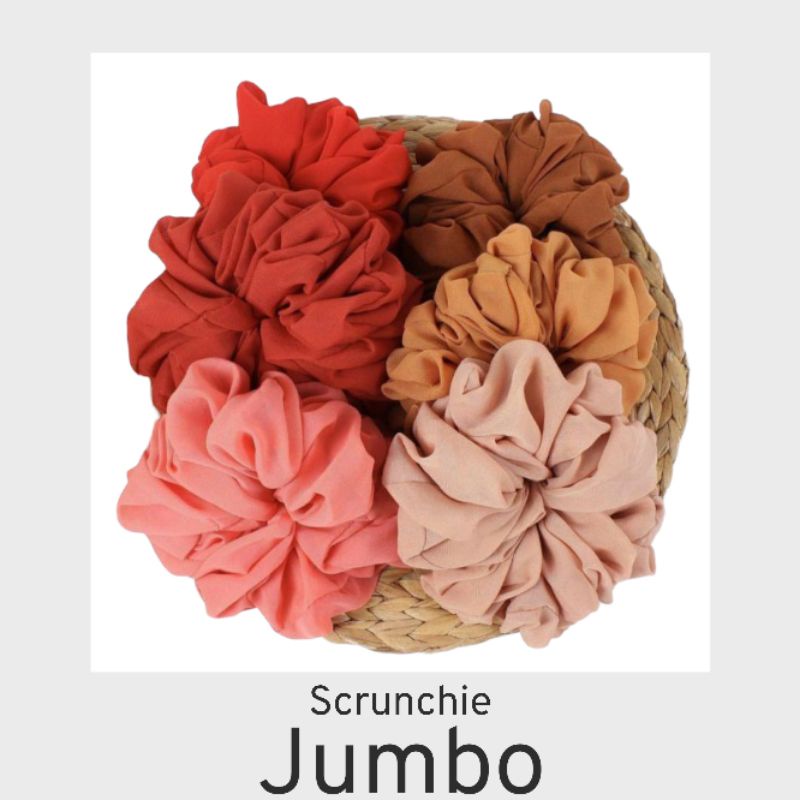 Ikat Rambut Scrunchie Srunchie Scrunci Jumbo Cepol Hijab Jumbo Ubur Ubur Besar