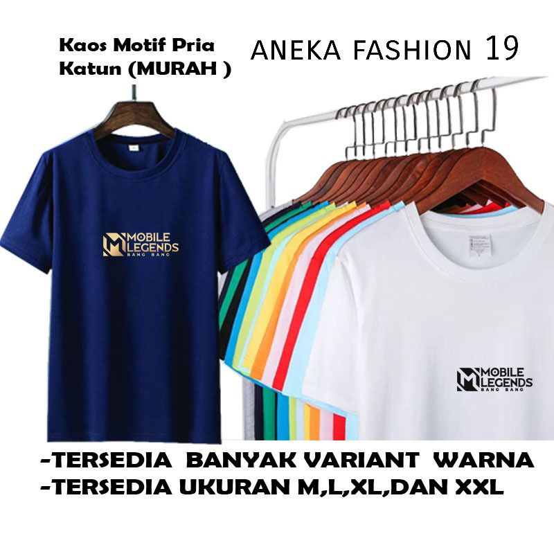 baju lengan pendek pria  / atasan kaos pendek mobile legend cowok / baju oblong pria  / kaos oblong 