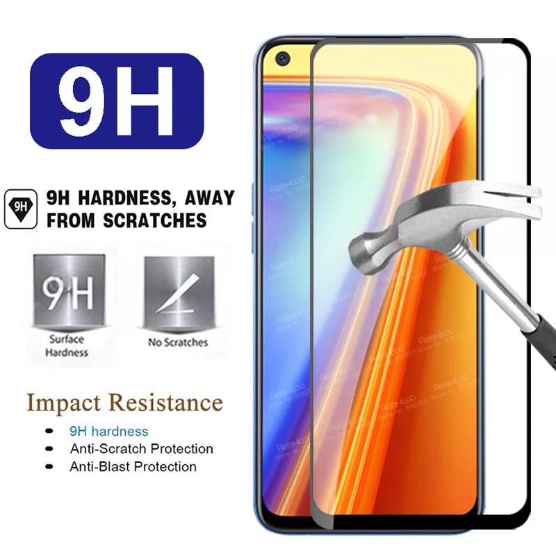 TEMPERED GLASS 9D FULL COVER REALME 10 10PRO+ 9 9i 9 PRO 9 PRO+ PLUS 8 8i 8PRO 7 7i 7PRO PRO + PLUS 4G 5G ANTI GORES KACA FULL LEM