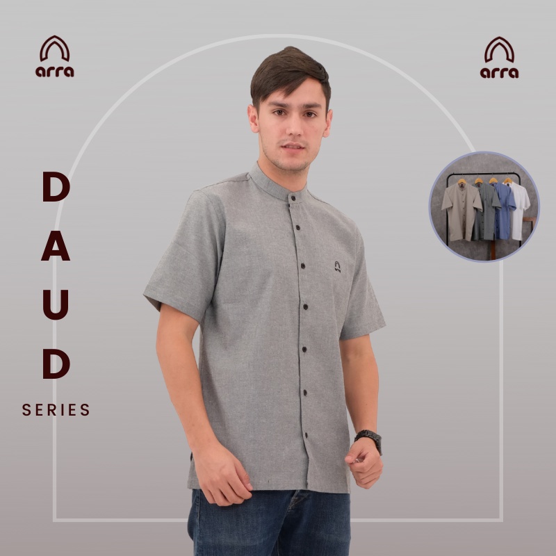 Baju Kemeja Koko Kemko Kurta Qurta Pakistan Warna Biru Putih Khaki Abu Grey Polos Pria Laki Laki Cow