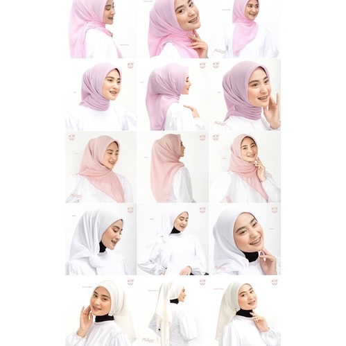 Koyu Hijab Segiempat Mutiara Square (payet)