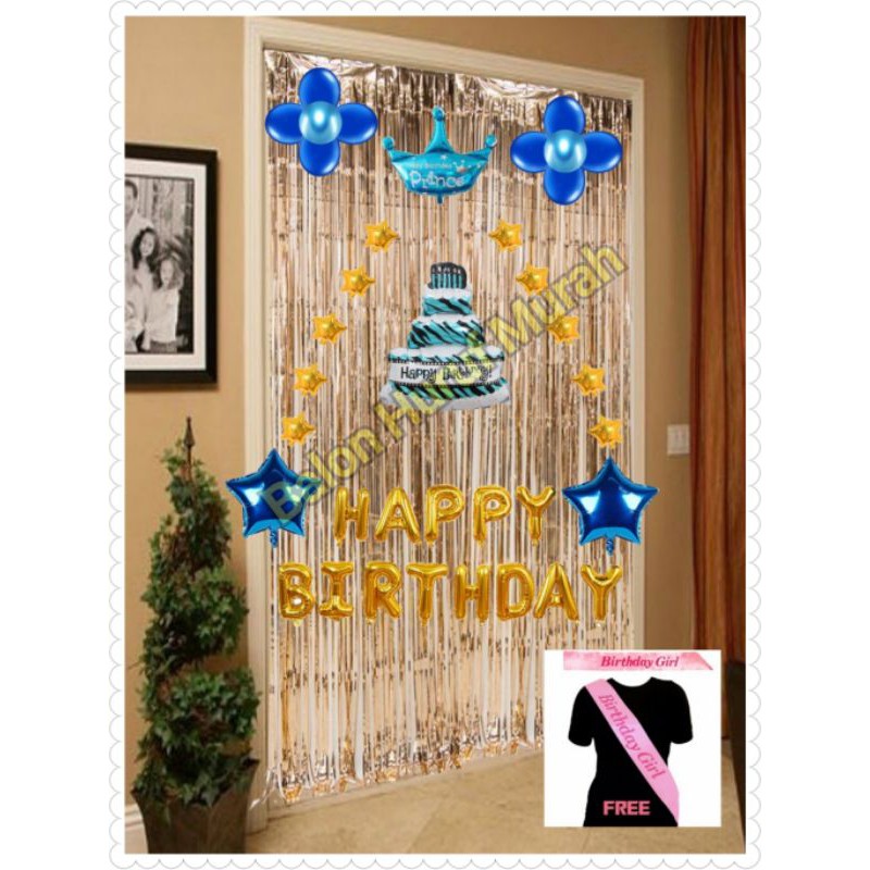 {Paket} Dekor Happy Birthday Boy free Sash Birthday