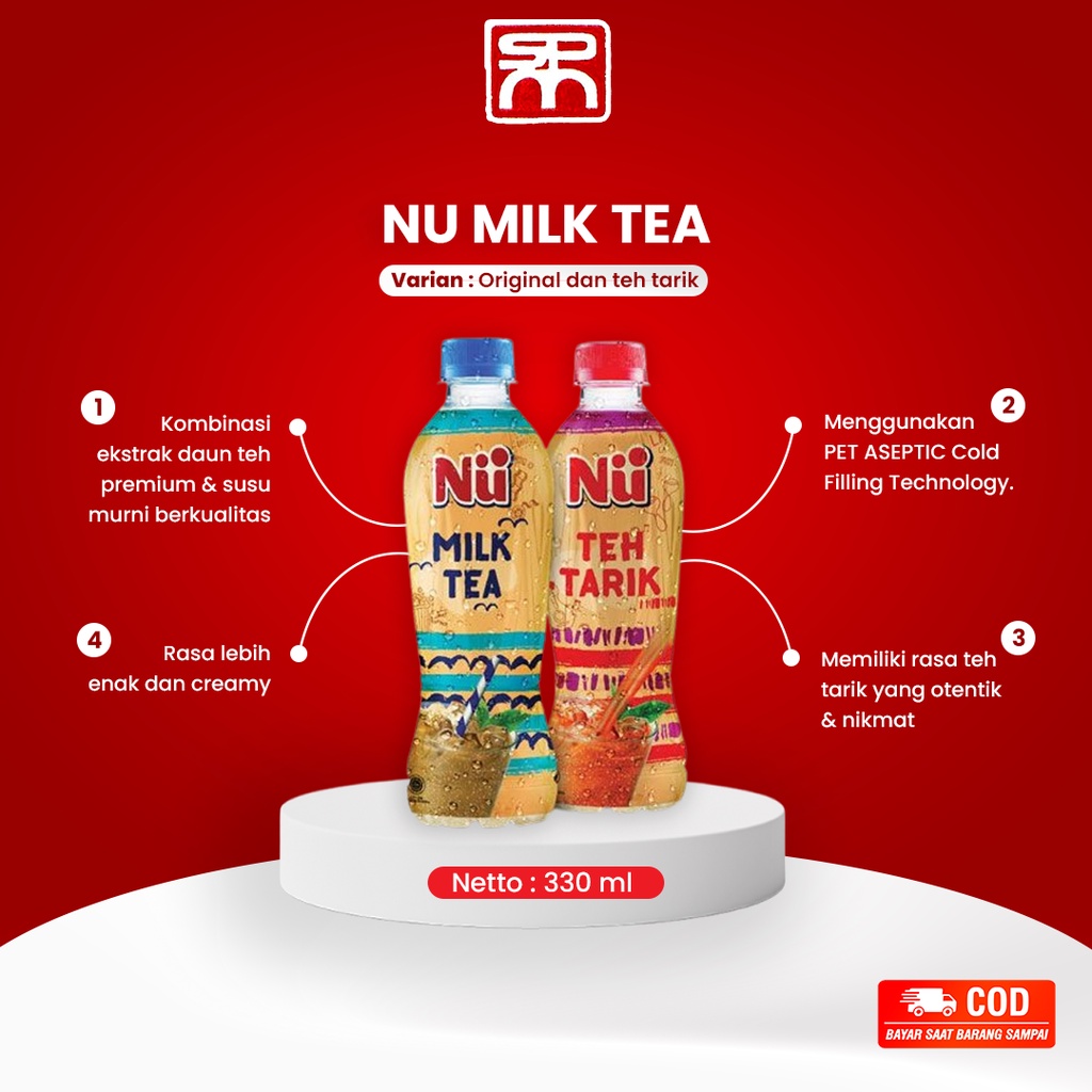 

Nu Green Tea Nu Milk Tea Original Teh Tarik Siap Saji Daun Teh Premium Dan Susu Dalam Botol Kemasan Minuman 330 Ml Original