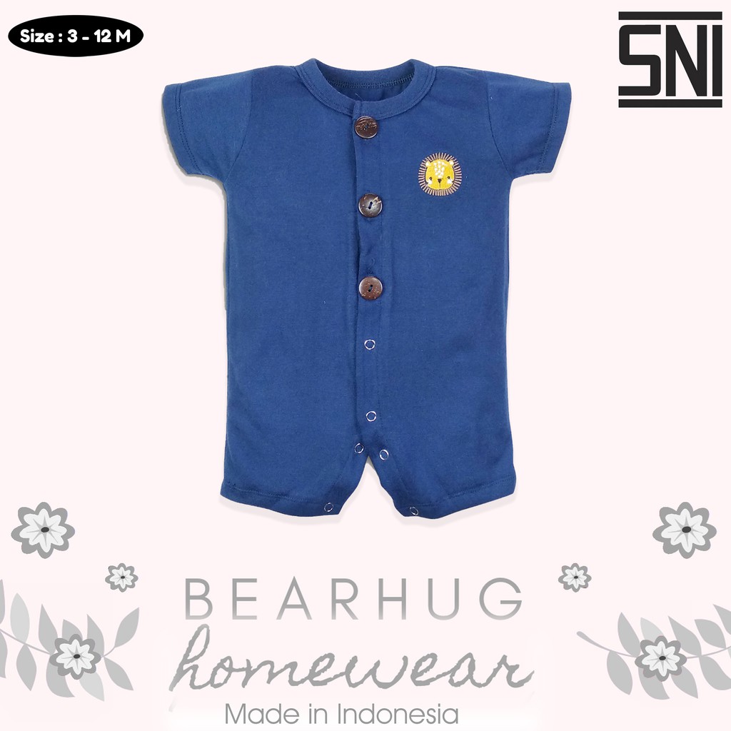 Bearhug Homewear Romper Bayi Laki-Laki Pendek HRX4 Embroidery 3-12 Bulan-3