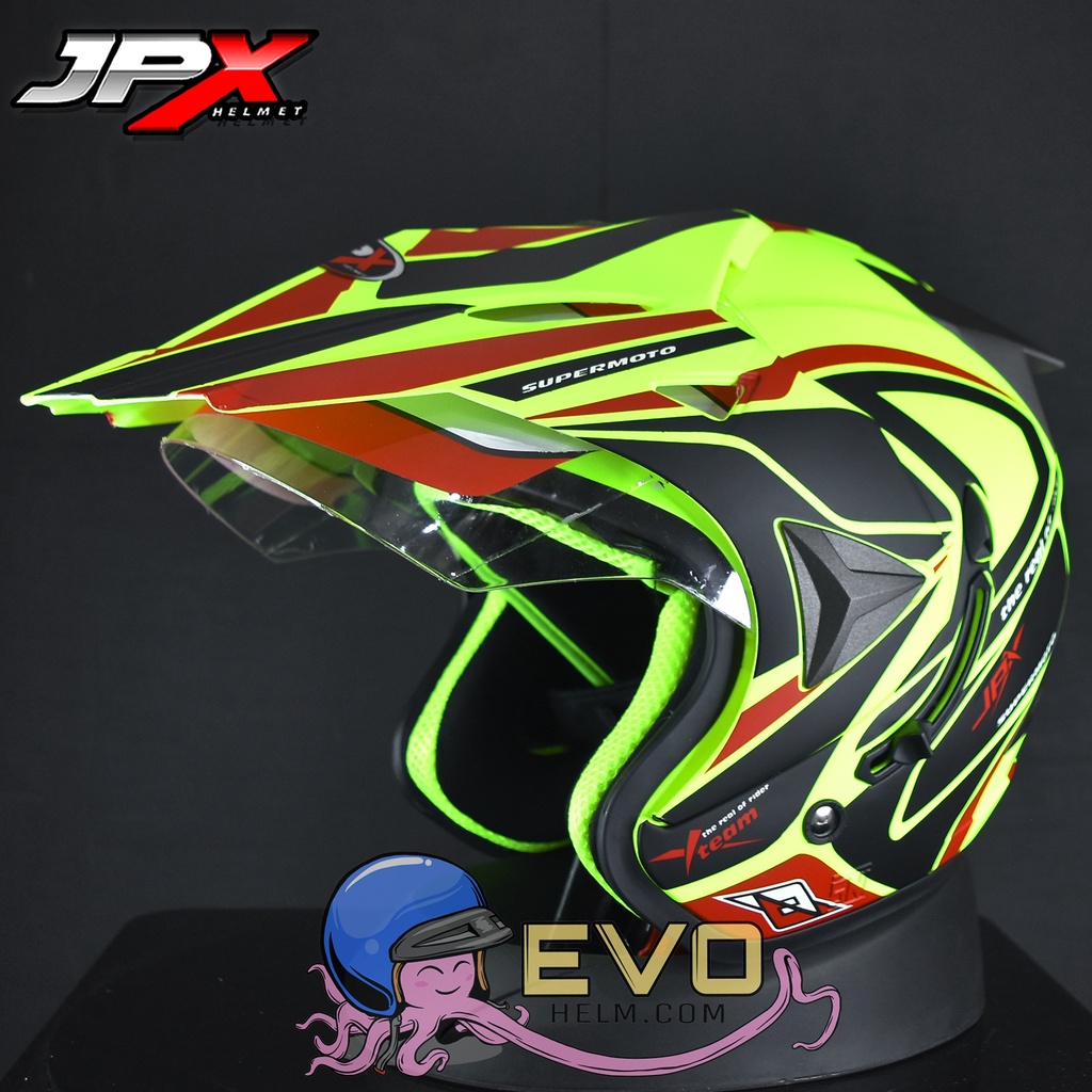 HELM JPX SUPERMOTO X TEAM - FLUO YELLOW DOFF/BLACK