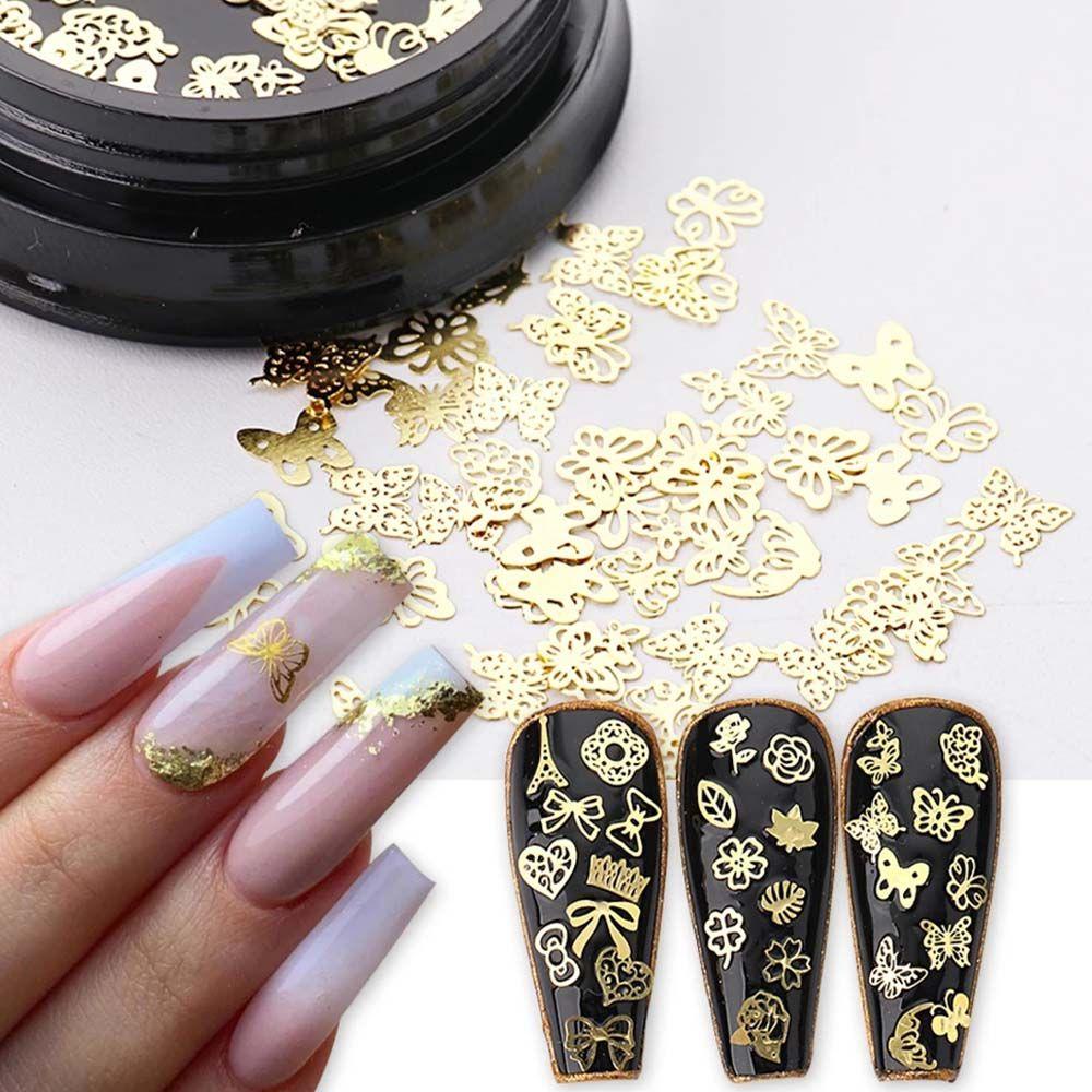 Mxbeauty Rivet Aksesoris Kuku Gaya Jepang Tower Mahkota Daun Bulan Kuku Alloy Charms 3D Nail Art DIY Dekorasi Kuku