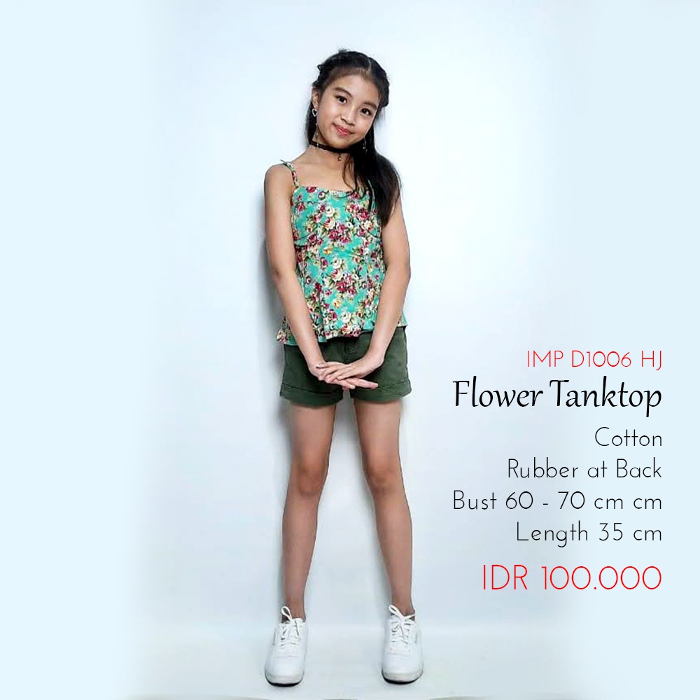 Tanktop ABG Tanktop Remaja Tanktop Anak Perempuan - Flowers Tanktop