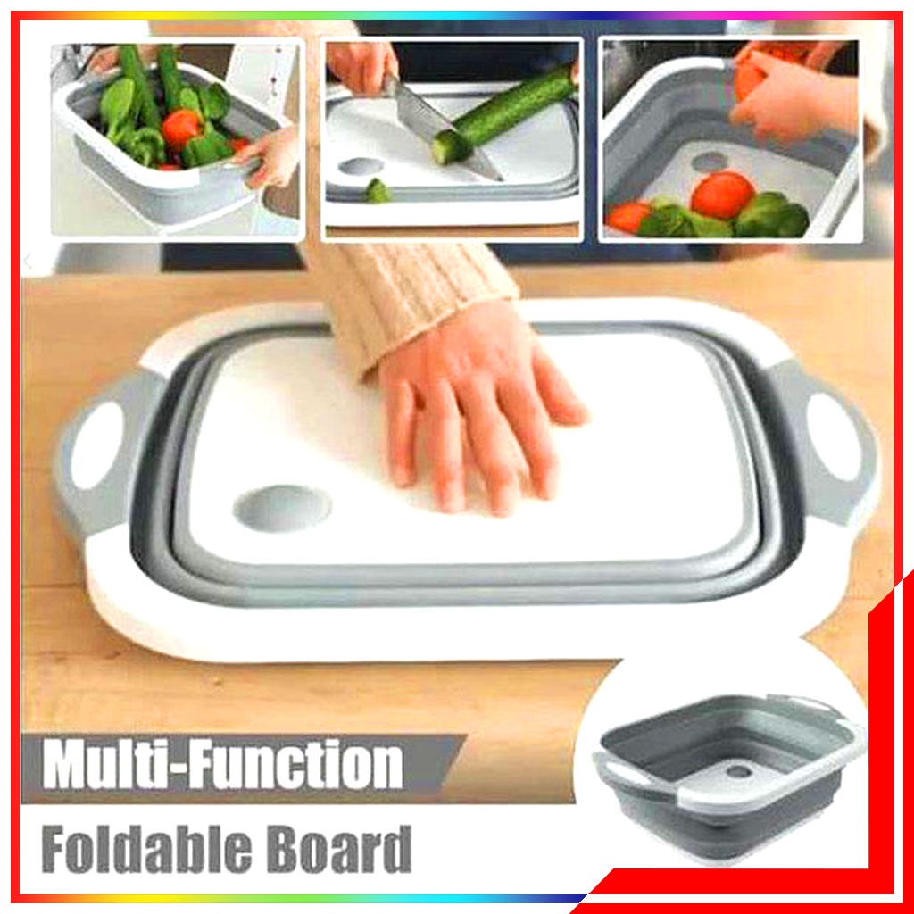 Talenan Baskom Multifungsi Talenan Lipat - Magic Talenan Lipat Baskom Lipat Wadah Cuci Alat Dapur Flexibel