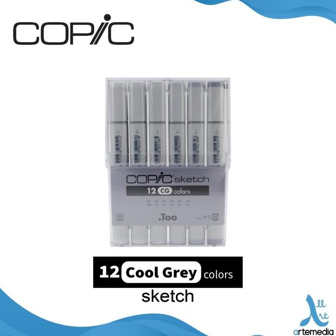 

(BISA COD) Marker Copic Sketch 12 Cool Gray Set TERBAIK Kode 100