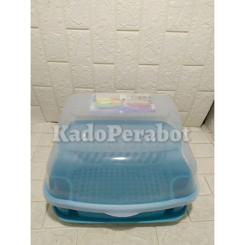 tempat piring luxio tutup - tempat piring dengan tutup - wadah piring tutup