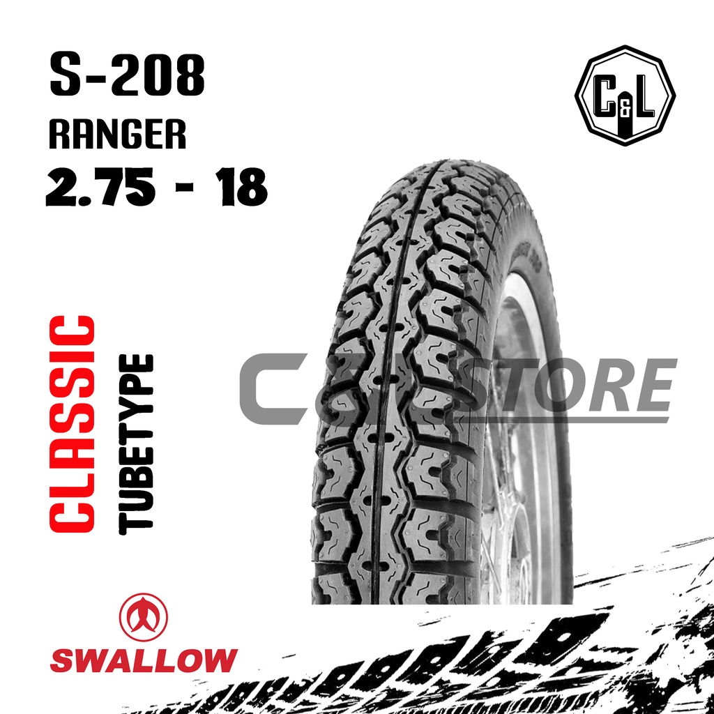 BAN LUAR MOTOR SWALLOW 275-18 RING 18 S-208 RANGER TUBETYPE