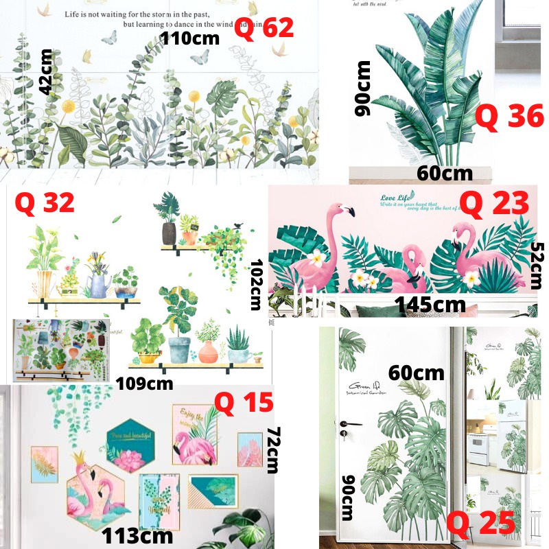 WALL STIKER STICKER D2 WALLSTICKER WALLSTIKER DINDING RAK BUNGA DAUN PISANG PALEM KAKTUS HIJAU MONSTERA DEKORASI KERAMIK RUMAH PINTU JENDELA KACA HIASAN KAMAR MANDI ANTI AIR CAFE TEGEL WALLPAPER PAPER KRAMIK LEMARI DAPUR BORDER KULKAS TAMAN TOILET 3D DAUN