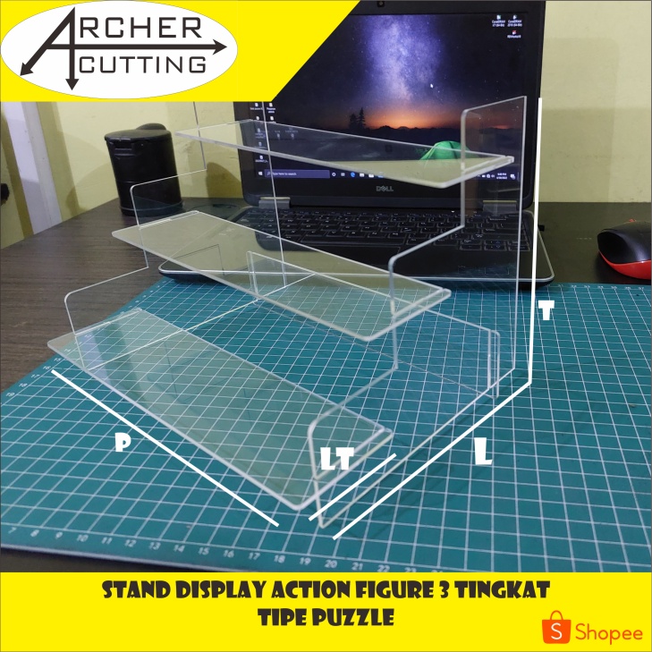 STAND FIGURE ACTION TATAKAN TANGGA AKRILIK TIPE PUZZLE