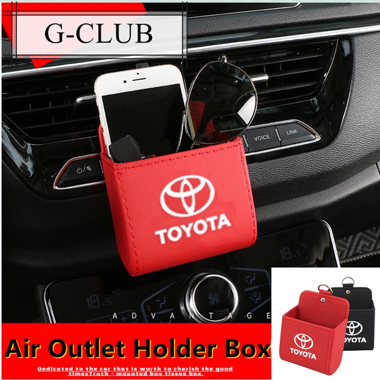 FORTUNER (G-CLUB) Tas Penyimpanan Handphone / Kunci / Kacamata Bahan Kulit Untuk Kisi Ac Mobil Toyota Vios / Rush Corolla / Camry / Avanza