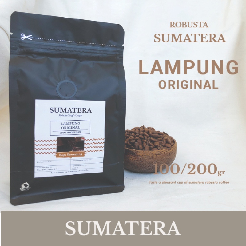 

Robusta Sumatera Lampung Original Kopi Bean, Bubuk 100-200gr