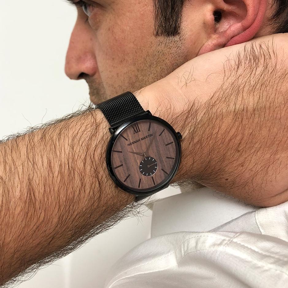 [PM1291] Jam Tangan Pria Sangat tipis Hannah Martin 100% Original Jam Kayu Cowok Quartz Men Watch CO