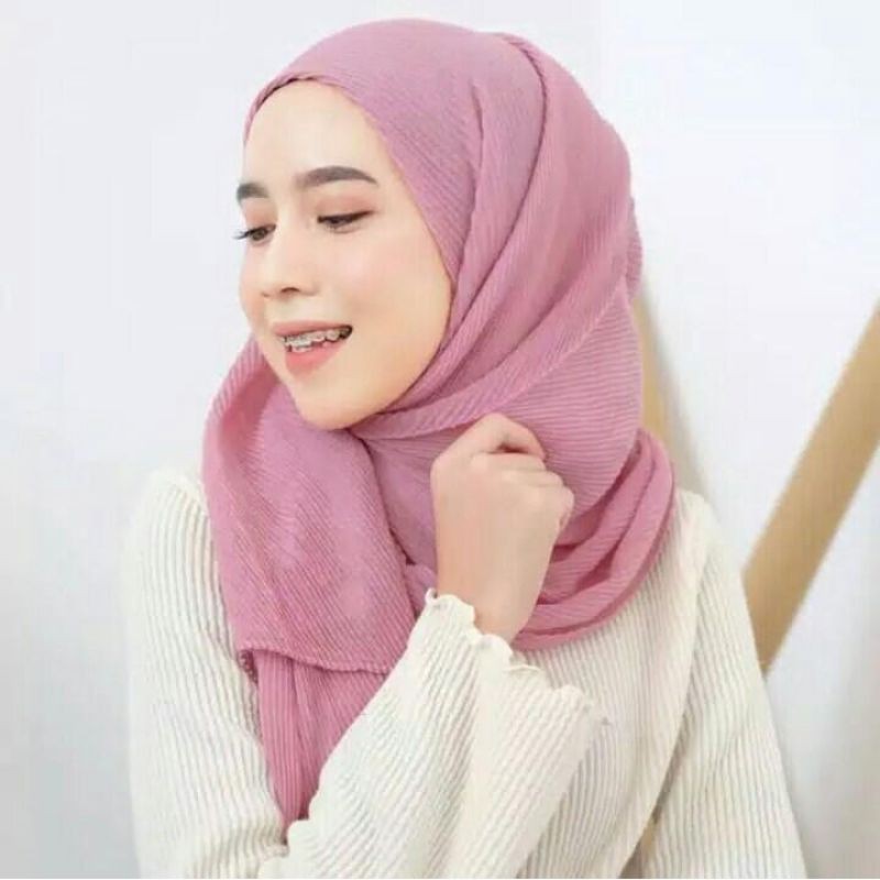 FASHMINA PLISKET FULL/ KERUDUNG PANJANG PREMIUM 65X180