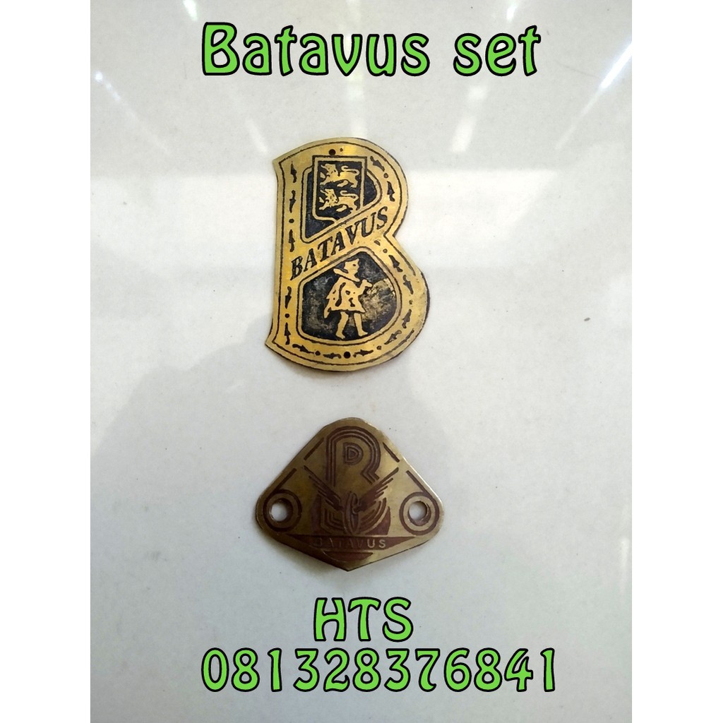 PLAT BATAVUS SET SEPEDA ONTHEL - EMBLEM MERK SEPEDA ONTHEL -  LOGO MERK SEPEDA ONTHEL PLAT ONTHEL