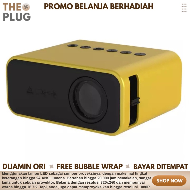 Projector Layar Tancap 1080P infocus Infokus Original Portable Mini Home Projector 50ANSI Lumens