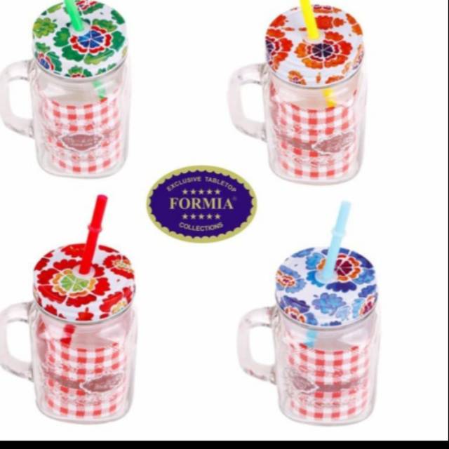 Gelas juice formia jus colour plus sedotan 4 set