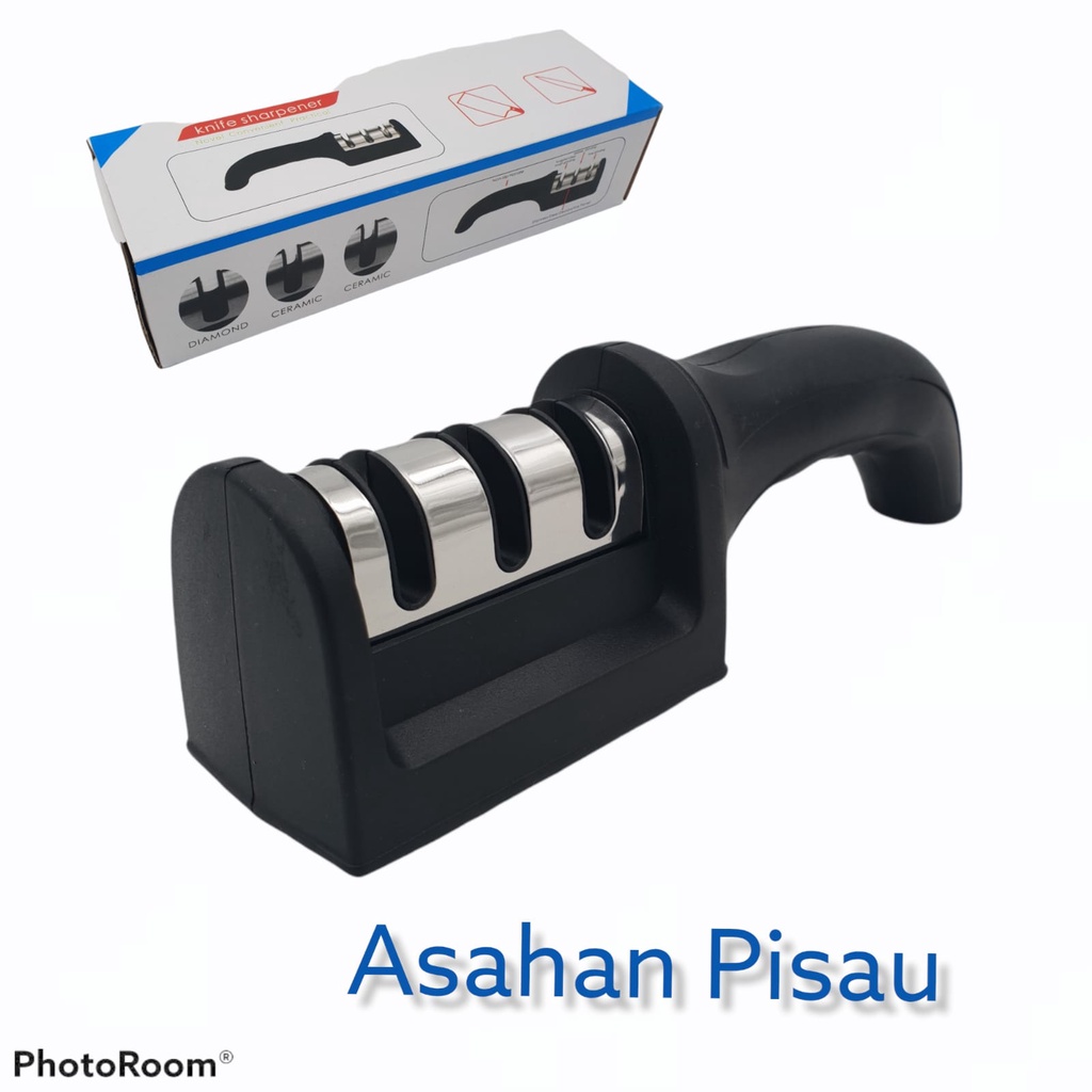 Sharpener RS-168 Triple Head / Pengasah Pisau 3 Kepala/ Asahan Manual Pengasah Pisau Dan Gunting 3 T