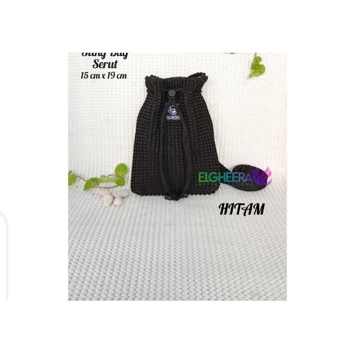 Brand Elgheera TAS RAJUT MINI SERUT POLOS / Tas SELEMPANG MINI / Tas Serut Mini