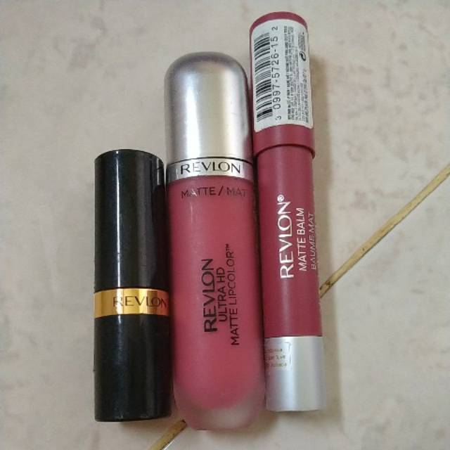 paket lipstik revlon super lustrous 225,matte balm sultry 225,ultra hd lip color shade devotion
