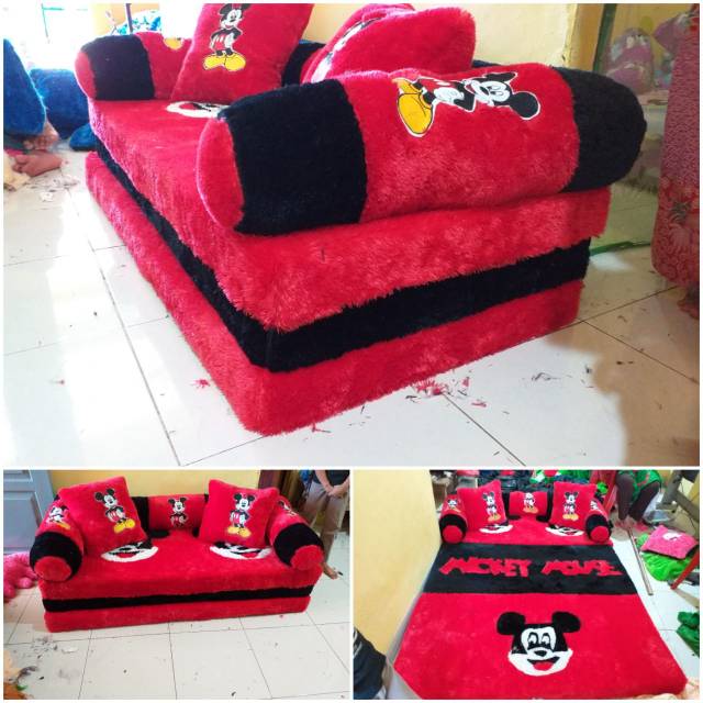 Kasur Lipat  Sofabed kasur Rasfur halus 2in1 Motif Karakter