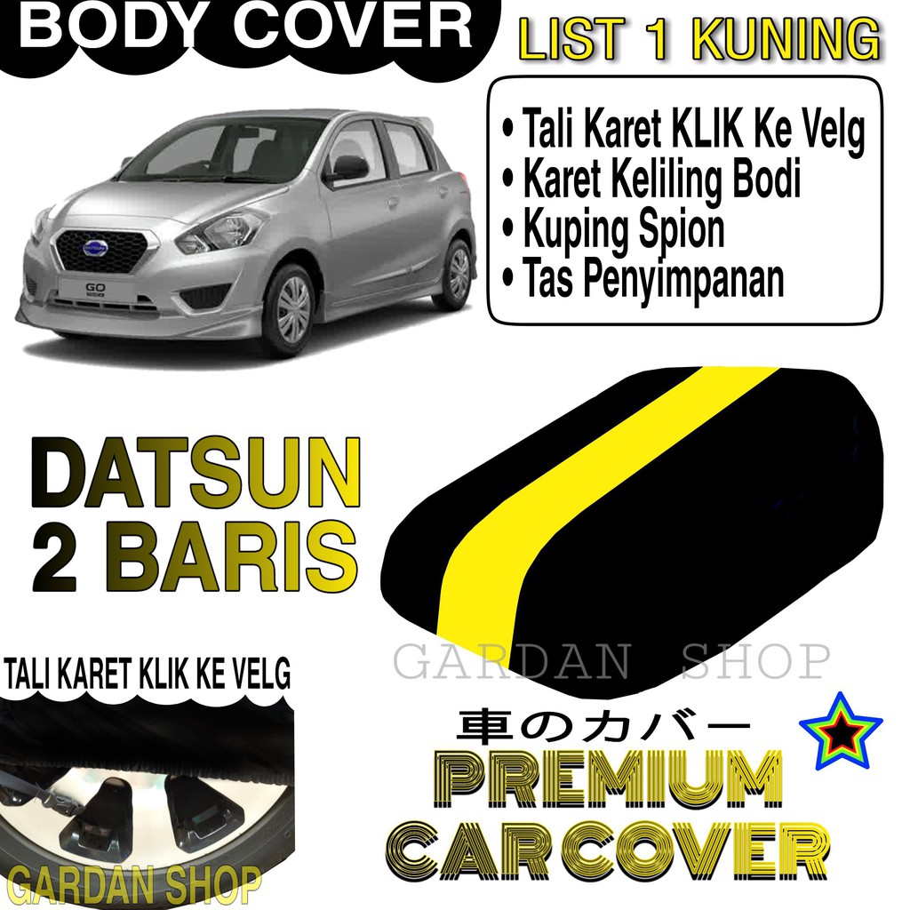 Body Cover DATSUN 2 BARIS List KUNING Penutup Pelindung Bodi Mobil Datsun 2 Baris PREMIUM Yellow