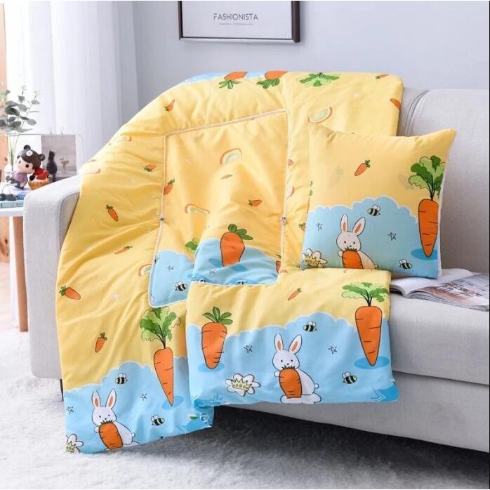 SELIMUT- BANTAL SELIMUT MOTIF KARAKTER SELIMUT YG BISA DILIPAT JADI BANTAL IMUT - PINK KELINCI