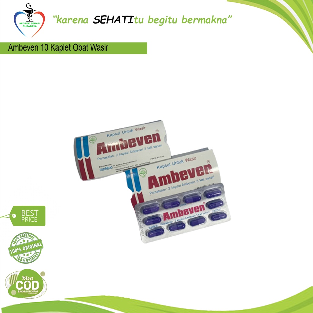 Ambeven 1 Blister Isi 10 Kapsul - Obat Wasir - Ambeien