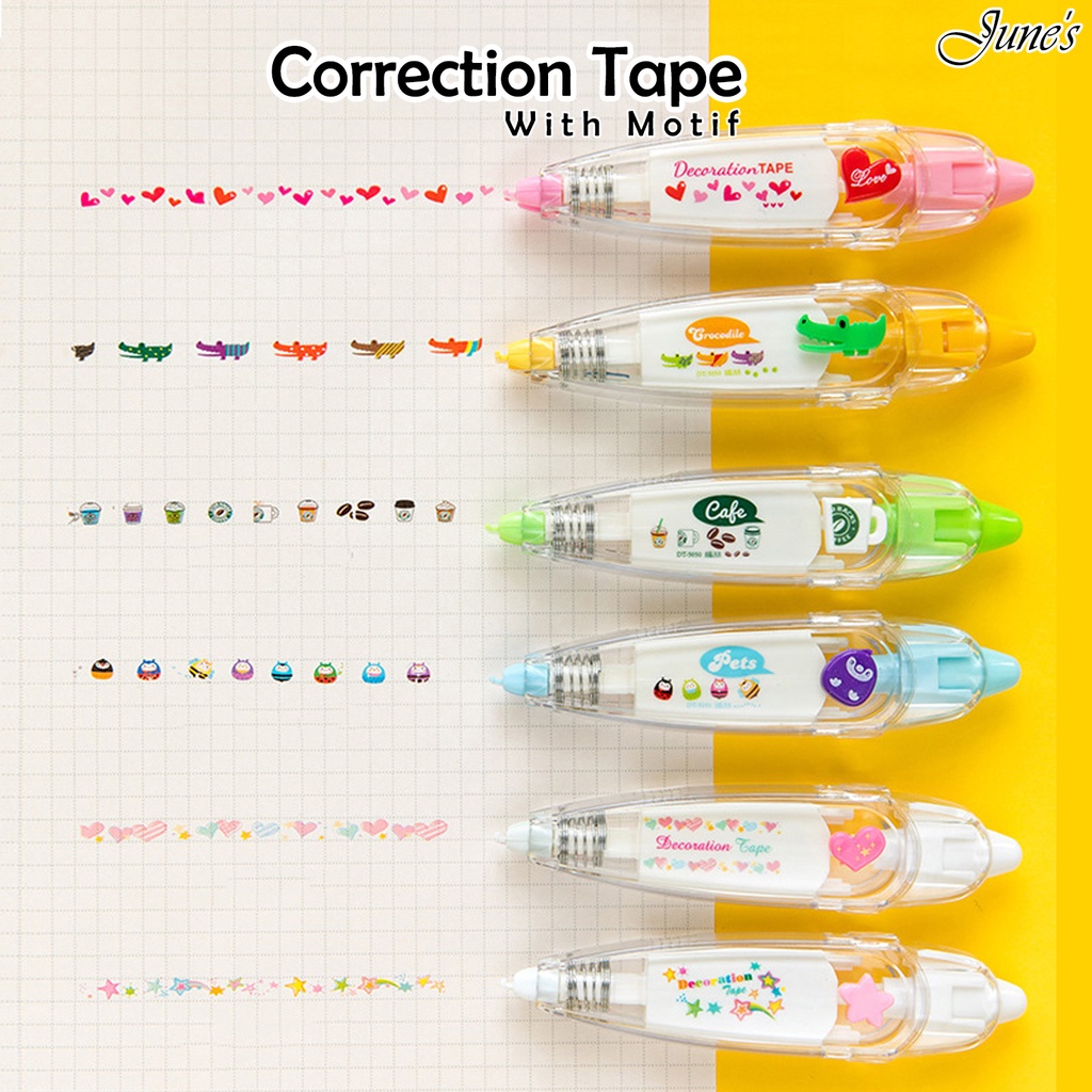 

Correction Tape Cute Bentuk Buah Lucu Hati Star Panda Coffee Perlengkapan Sekolah Kantor ATK