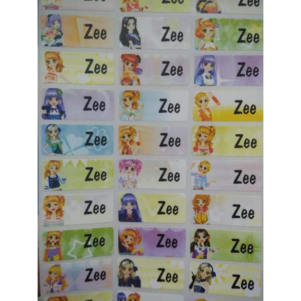 

Aikatsu Sticker Nama Waterproof anti air motif anak cewek girl