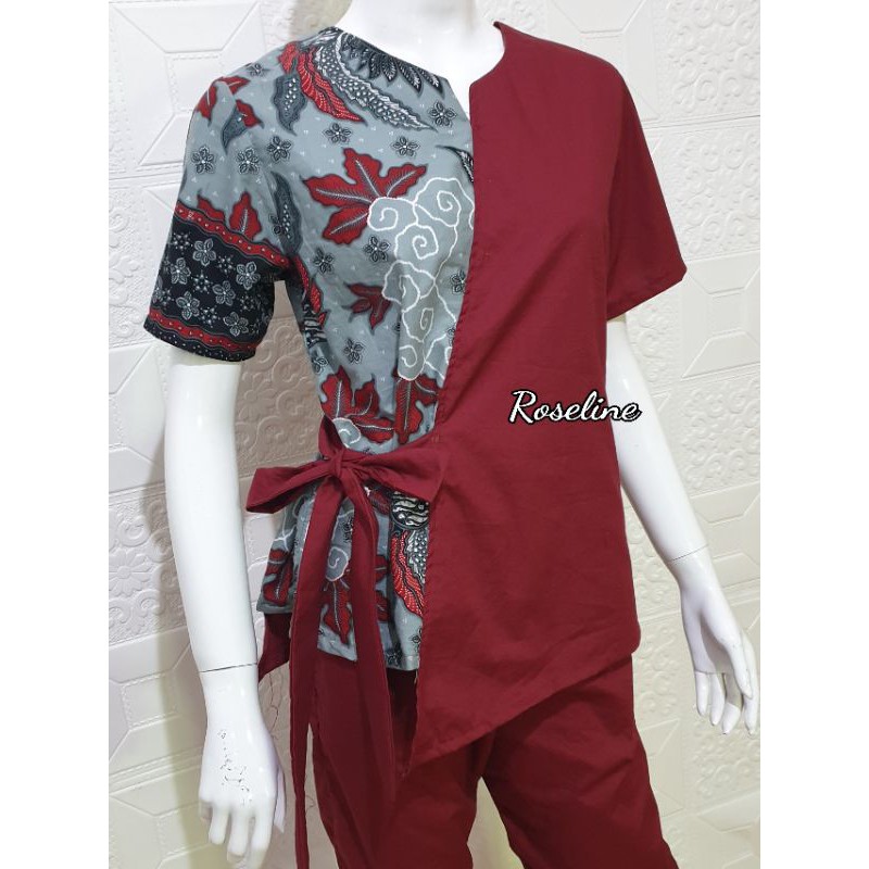Setelan Batik Wanita Maroon