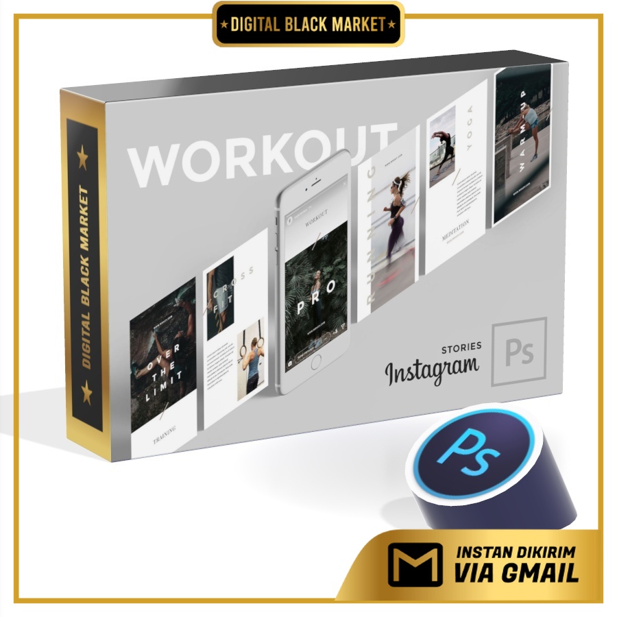 Workout PSD Instagram Stories - Adobe Photoshop &amp; Illustrator