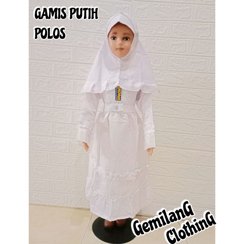GAMIS PUTIH POLOS // PAKAIAN MUSLIM ANAK PEREMPUAN