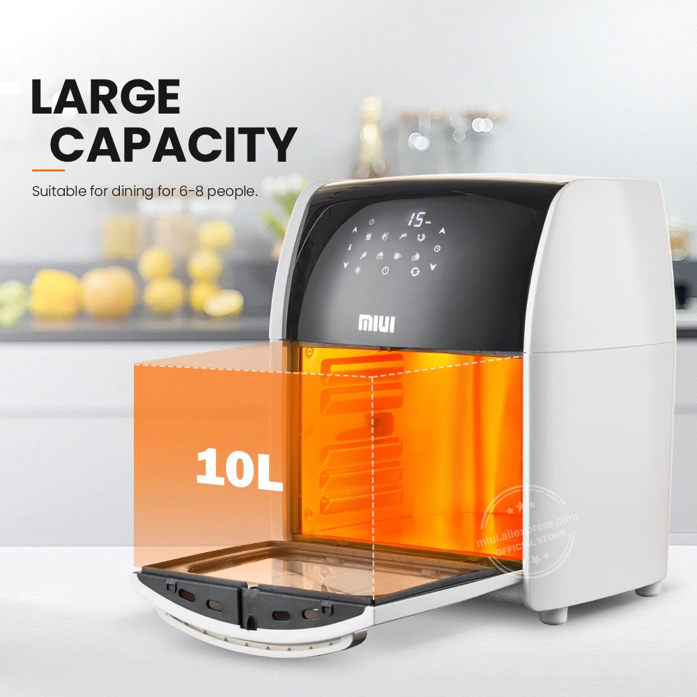 MIUI Smart Air Fryer Oven Mesin Penggoreng Tanpa Minyak 10L - HIC-AF-8081D - Black