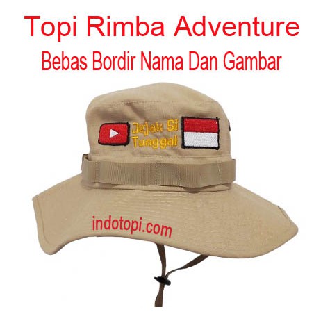 BIKIN NAMA BORDIR Topi Rimba Adventure Custom Satuan