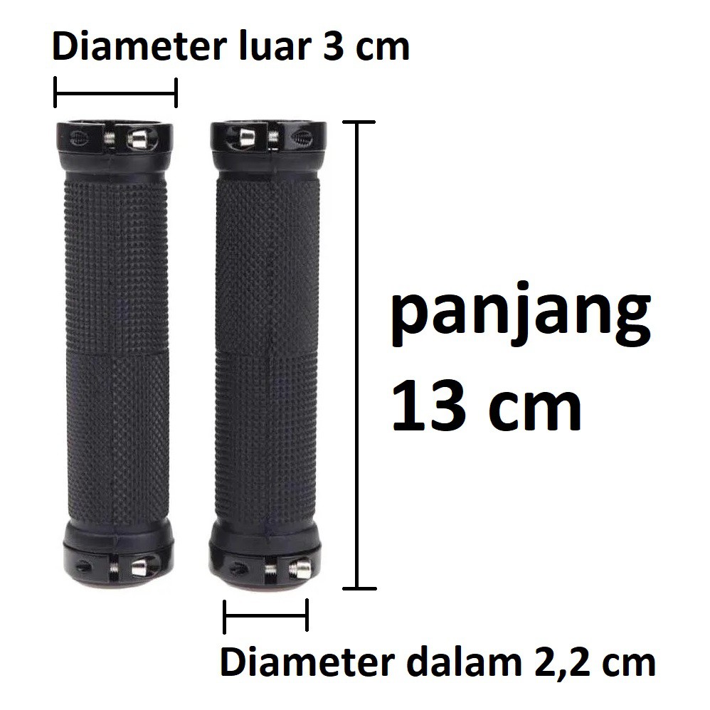 Hand Grip Sepeda double lock Anti selip handle bar stang pegangan ergonomis MTB seli flat bar