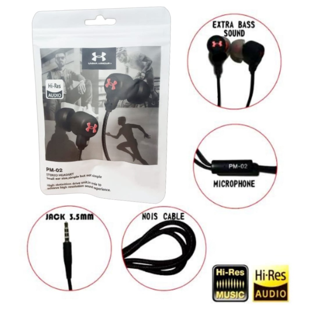 BOS - HF PM-02 + MIC | HANDSFREE HEADSET EARPHONE PM02 YH002 YH-002