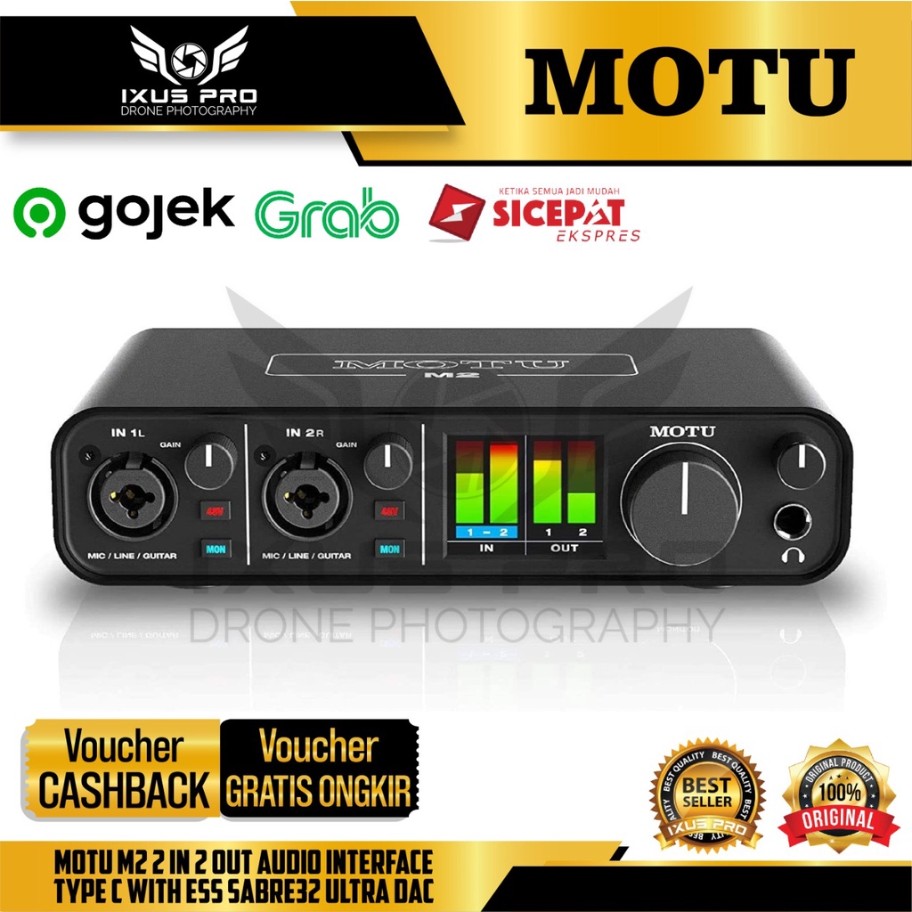 MOTU M2 - 2 in 2 out Audio Interface Type C with ESS Sabre32 Ultra DAC