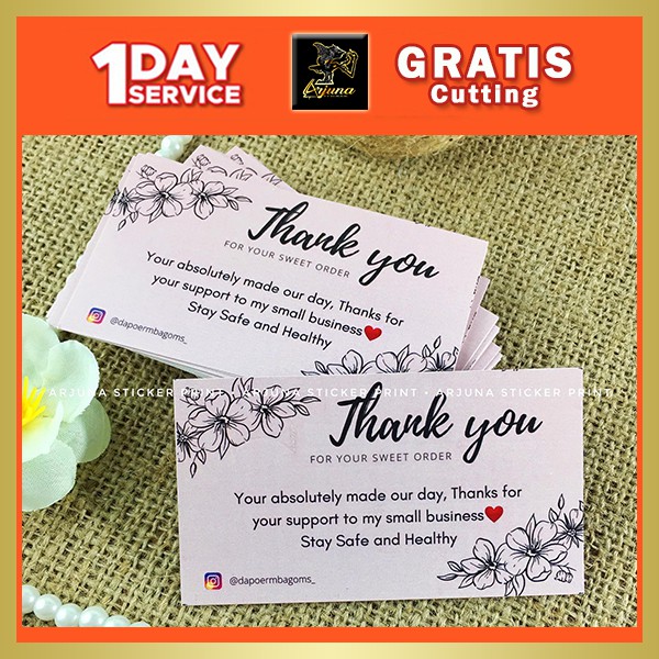 

TKC 3 8-15 Cetak Thank You Card Custom Thanks Card Kartu Ucapan Terima Kasih Olshop