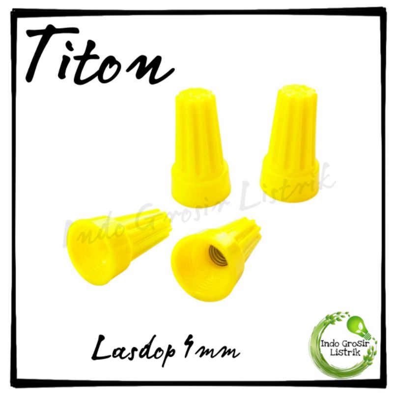 Lasdop 4mm Titon Penutup Kabel Kuning Putar 4mm Titon (Per Pcs)