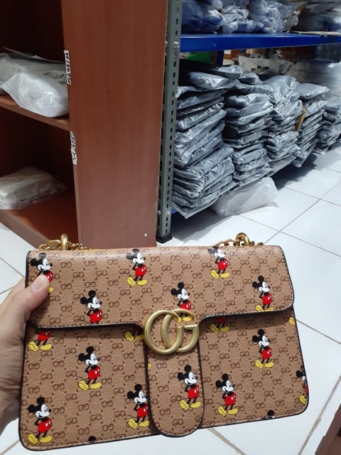 SG6629 syafniegalery chain bag mickey impor tali rantai 4642 1777 7264