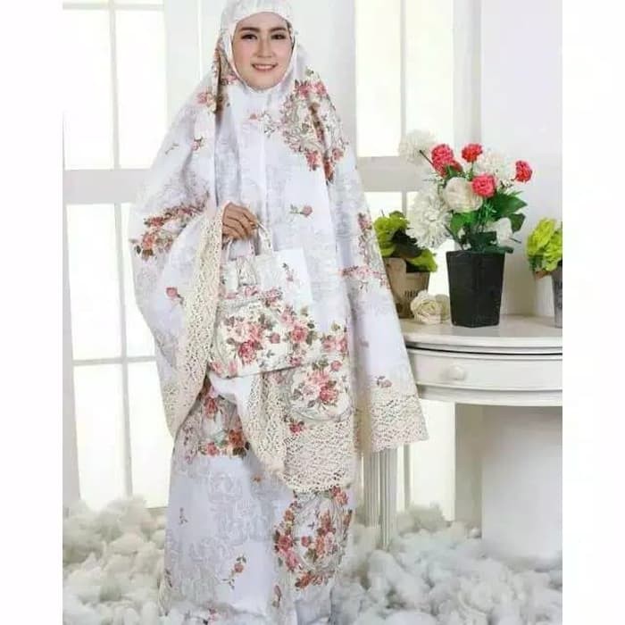 Rocella Mukena Savana - Mukena Katun Rayon XV768 Mukena Katun Jepang Renda