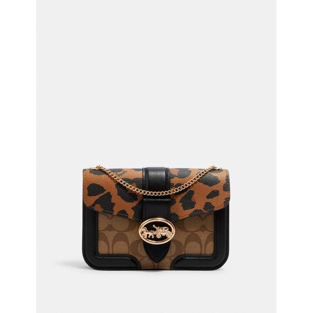 tas coach georgie crossbody leopard pirnt 6421