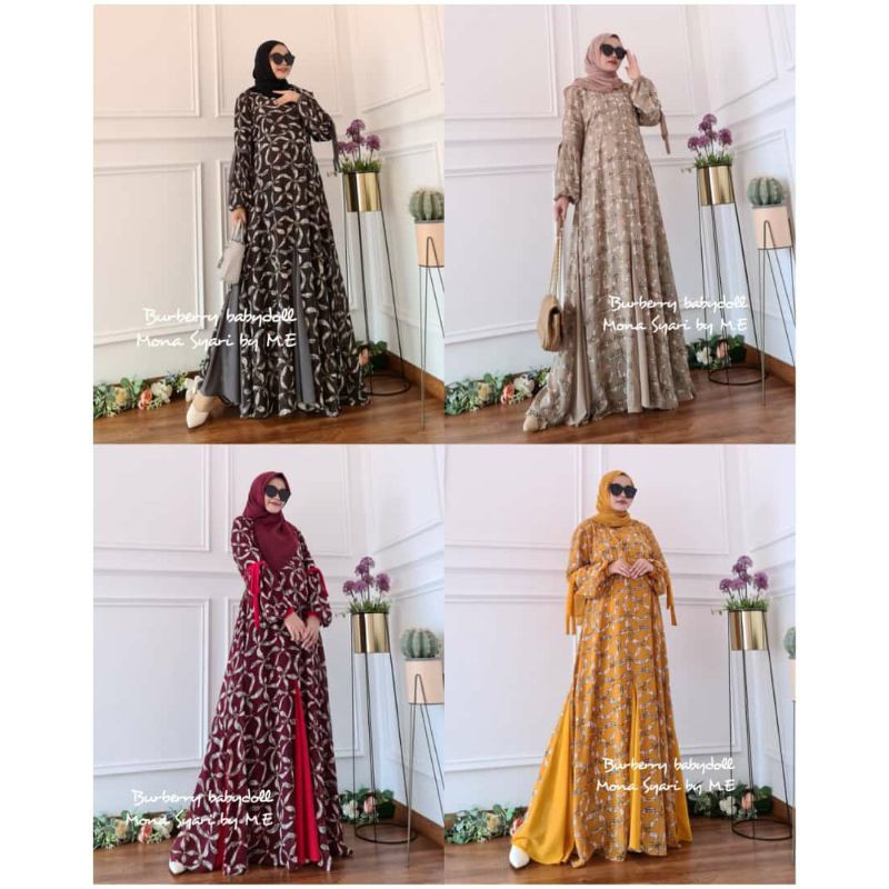 GAMIS BURBERY BABYDOLL ORIGINAL  MONA SYARI BY ME